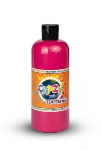 Crazy Tempera Farbe - 550g Fuchsıa, Waschbare, Hochdeckende & Ungiftige Temperafarbe, Leicht zu Reinigen, Perfekt für Schule, Basteln & Kunstprojekte