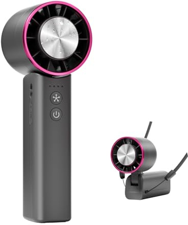 Sowmow Ventilatore portatile portatile con piastra di raffreddamento | 4 velocità, fino a 15 ore, ricarica USB-C, mini ventilatore personale per viaggi, crociera, vacanze al mare, scrivania