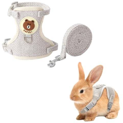 COYUN Verstellbares Kaninchen Leine, Verstellbare Katzengeschirr Verstellbares Kaninchen Geschirr Haustier Leine für Katzen Kaninchen Hunde Kleine Haustiere (1.5-2.5kg)