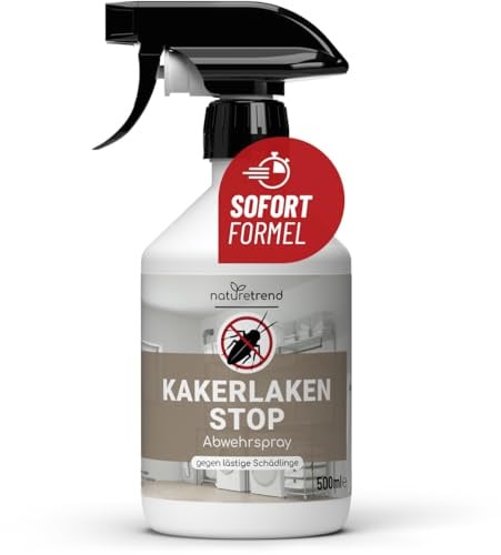 naturetrend Kakerlaken Stop Spray 500 ml - Anti Kakerlaken Spray I Effektives Abwehrspray gegen Schaben, Küchenschaben I Nicht färbend I Langanhaltender Schutz