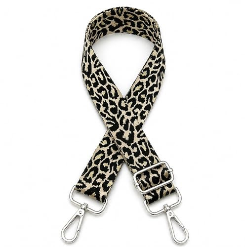 YOGAZEN Schultergurt für Tasche Taschengurte zum Wechseln, 3.8cm Breit Tragegurt Tasche, Umhängegurt für Taschen, Verstellbarer Schultergurt für Taschen, für Damen Handtaschen (Leopardenprint)
