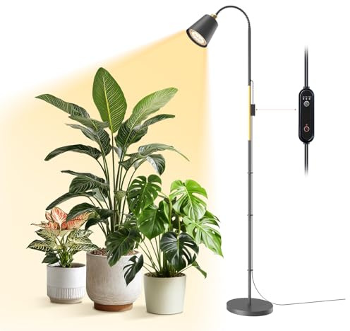 Bstrip 165cm Tall Floor Grow Light for Indoor Plants, Full Spectrum | Full Spectrum LED, Optical Lens, Flexible Gooseneck, Smart Timer, Standing Plant Light for Home Plants