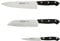 Arcos Juego Cuchillos Cocina Profesionales| Cuchillos Cocina Profesional Set Cuchillos | Mango Negro (3 Piezas)