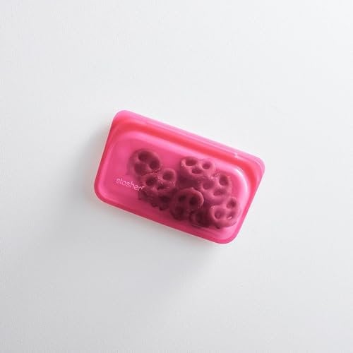 Stasher - Sacchetto per uso alimentare, 100% silicone riutilizzabile, 300 ml, lampone