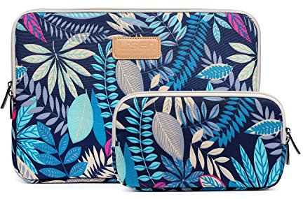 ZhuiKun Housse pour Ordinateur Portable 11-12 Pouces Pochette Protection avec Sac d'accessoires pour Microsoft Surface/Laptop/MacBook, Chargeur de Housse - Bleu