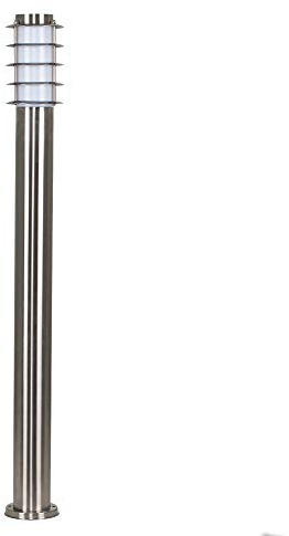 MiniSun | Modern Outdoor Stainless Steel 1 Metre Tall Bollard Lantern Light Post | Post Lights, Home Décor & Improvement Essential | Includes Bulb [6500K Cool White] | Mains Wired