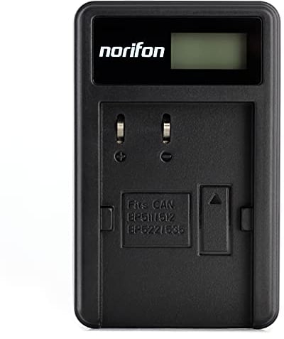 BP-511 LCD USB Charger for Canon EOS 10D, 20D, 30D, 40D, 50D, D60, MV630i, MV700, MV730i, Optura Pi, Xi, ZR10, ZR60, PowerShot G5 Camera and More