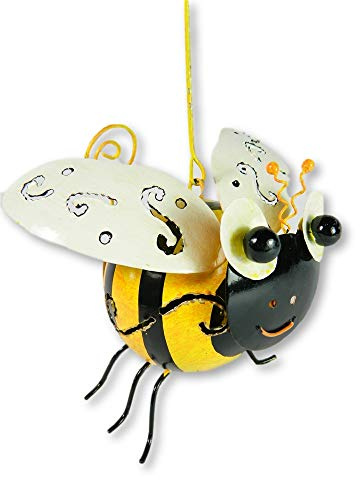 Honey Bee Hanging Metal Tea Light Candle Holders with Sturdy Hook - Outdoor/Indoor Garden Ornaments - Unique Gift Idea for Birthdays & Christmas - Ideal for Trees, Patios, Porches - Bee Decorations