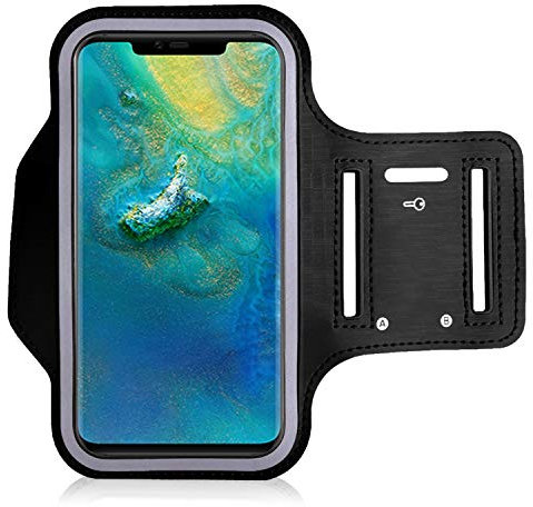 KP TECHNOLOGY Armband Compatible for Huawei Mate 20 Pro - for Running, Biking, Hiking, Canoeing, Walking, Horseback Riding and other Sports For Huawei Mate 20 Pro (BLACK)