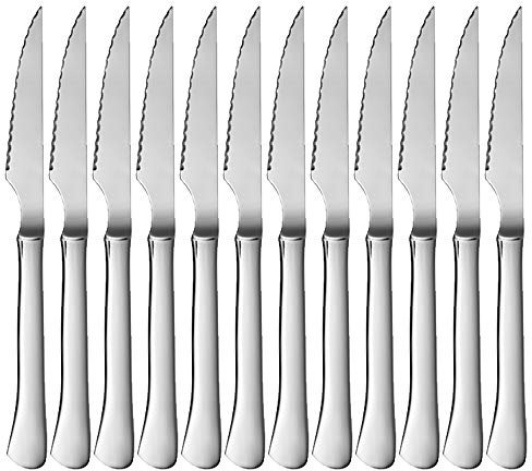 Menax - Couteaux à Steak - Couteaux de Table - Acier Inoxydable - Lot de 12 Pièces