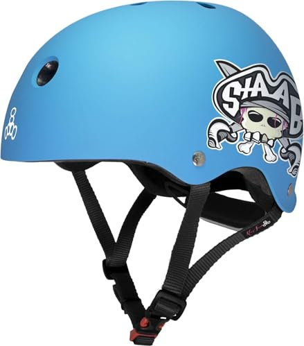 Triple Eight Lil 8 Staab Kids Skate Helmet (Neon Blue)