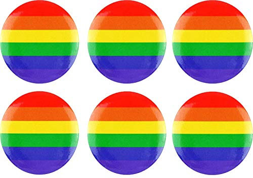 Henbrandt 6 X Erwachsene Regenbogen Button Anstecker Gay Pride Abzeichen LGBT Flagge Freedom Event März Zubehör