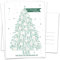 Adventskalender Karten Set - 5 Postkarten im geschmackvollen Design mit Baumkugeln zum Ausmalen, Mini Adventskalender als Weihnachtskarten Alternative für Advent & Weihnachtsgrüße, Grün Weiß