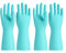 PACIFIC PPE 4 Pairs Reusable Dishwashing Cleaning Gloves, Household, Kitchen, Cotton Liner, Green, Medium