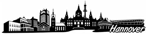 Samunshi® Hannover Skyline Wandtattoo Sticker Aufkleber Wandaufkleber City Gedruckt Hannover 120x28cm schwarz