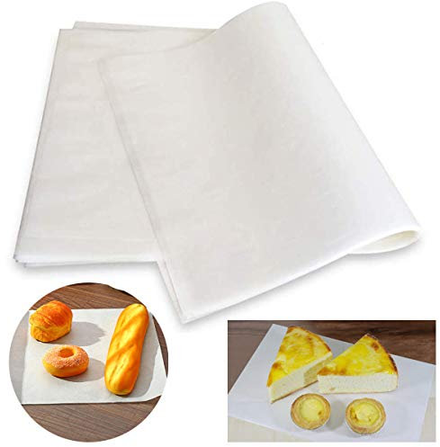 Antihaft Pergamentpapier,Yueser 500 Stück Fettdicht Quadratisches Backpapier Für Kochen Kuchen Küchen (20 x 30 cm)
