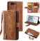 UEEBAI Coque pour iPhone 7 Plus/iPhone 8 Plus, Etui en Cuir PU Portefeuille Rétro Antichoc Flip Case Anti-Choc Housse avec Fentes de Cartes Fonction Support, Fermeture Magnétique - Brun