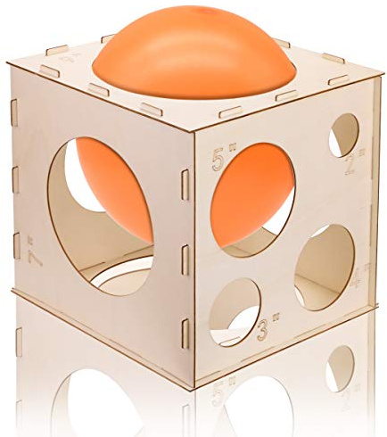 9 Holes Collapsible Wood Balloon Sizer Cube Box from 2 to 10,Balloon Measurement Tool for Birthday,Wedding,Party Decorations,Balloon Arches Columns (12 x 12 x 12)