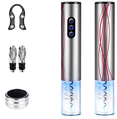 gridinlux | Sacacorchos eléctrico profesional | Descorchador Automático | Diseño exclusivo | Kit completo | Incluye accesorios | Ideal para regalar