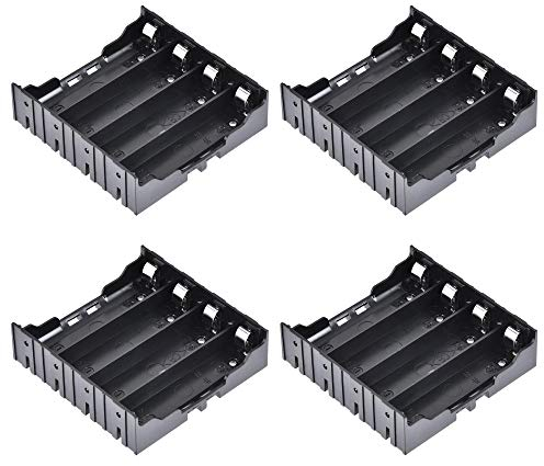 sourcing map Battery Case Storage Box 4 Slots x 3.7V Battery Holder for 4 x 18650 Battery 4Pcs