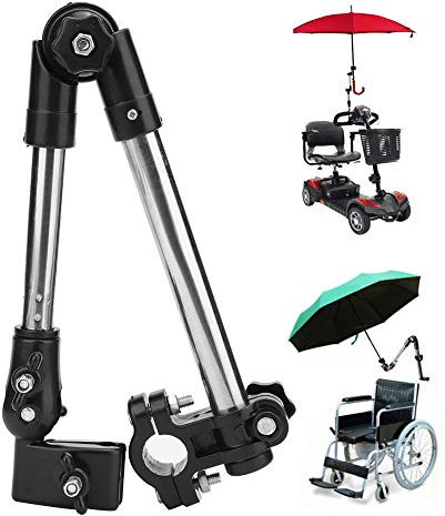 Porte-parapluie pour Fauteuil Roulant, Poussette pour Fauteuil Roulant Attachement pour Parapluie de Vélo Poignée de Support de Barre de Fixation Connecteur de Support