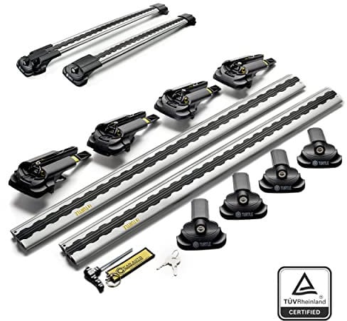 Turtle AIR1 | Dachgepäckträger Dachträger | Kompatibel mit Mitsubishi L200 2015-; Dient der Montage von Dachboxen, oder Dachfahrradträger, Leiter | Robuste Konstruktion aus Aluminium | TÜV