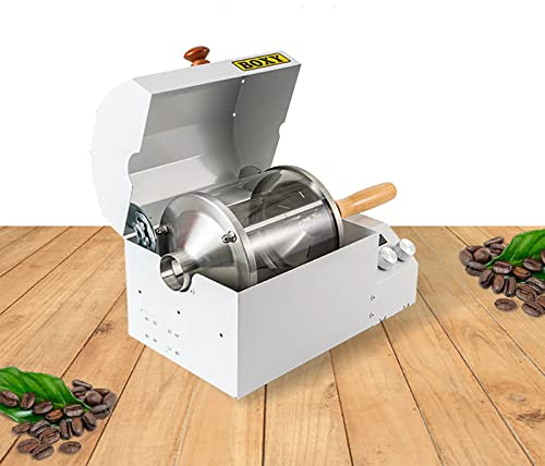 Toplionace 220V Elektroheizung Kaffeeröster, 1200W Kaffeebohnen Röstmaschine Kommerzielle Hochtemperaturbeständige Quarzglas Trommel 400G