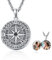 KINGWHYTE Kompass Medaillon Halskette, die Bilder halten 925 Sterling Silber oxidiert Retro keltischen Kompass Foto Anhänger Geburtstag Schmuck Graduierung Geschenke für Männer Frauen