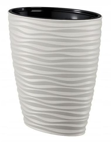 B2C Large Tall Plant Pot Oval Ellipse Dunes Flower Indoor Garden Patio Planter (60cm (Plastic), Light Grey)