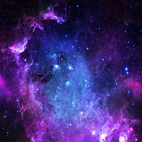 Loussiesd Galaxis Polsterstoff Meterware,Lila blau Universum Sternenhimmel Polsterstoff für Stühle,Dekostoff zum Thema Weltraum für DIY Projekte im Freien und zu Hause,92x160cm,Blau Lila