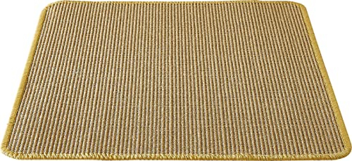 Pets Club Kratzmatte aus 100% Sisal für Katzen Kratzteppich nachhaltig und umweltfreundlich vollständig umkettelt mit rutschhemmender Rückseite 50 x 80 cm