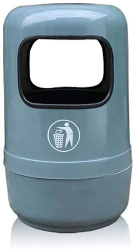 TIANYIA Pattumiera compatta da 16 galloni FRP con secchio interno,Cestino della spazzatura per decorazione stradale all'aperto Mall,Cestino per rifiuti rotondo grigio arancione bidone rifiuti
