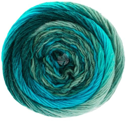 LANA GROSSA Meilenweit Color Mix | Merino-Dochtgarn mit Farbverlauf für Socken, waschfest | Handstrickgarn aus 75% Schurwolle & 25% Polyamid | 100g Wolle zum Stricken & Häkeln | 400m Garn FB8052
