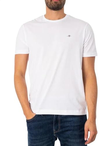 GANT Mens Shield Short Sleeve T-Shirt - White 110 - XXL