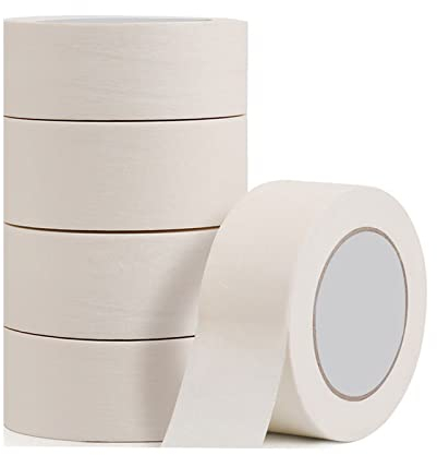 OLIMY Langlebig Packband 5pcs 50m Masking Paper Tape Zeichnen Skizzieren Künstlerische Kreation Klebeband Weiße Farbe Umzugshaus