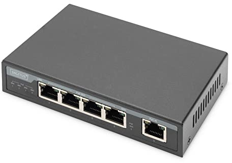 DIGITUS Gigabit PoE Indoor Extender, 4-port, 85W 100m extension, cascadable, self powered