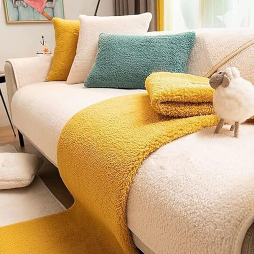 BOLUXIU Samt Sofabezug 1 2 3 4 sitzer,L Form Ecksofa Sofaüberwurf,Sofaüberzug Ecksofa Pets Dog Couch überzug Anti-rutsch Sofa Überwurf,Sofaschoner
