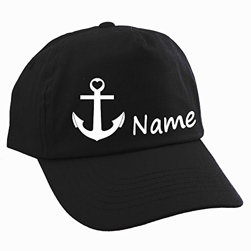 Elefantasie Personalisierte Cap für Kinder Baseball Kappe mit Name oder Wunschwort Bedruckt für Jungen und Mädchen Anker