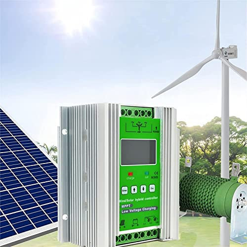 AALGO Système De Charge Hybride Solaire Éolien 3000w-8000w,Contrôleur De Charge Mppt,Contrôleur De Batterie Hors Réseau 12v/24v/48v,pour éolienne Panneau Solaire Régulateur,5000W-48V