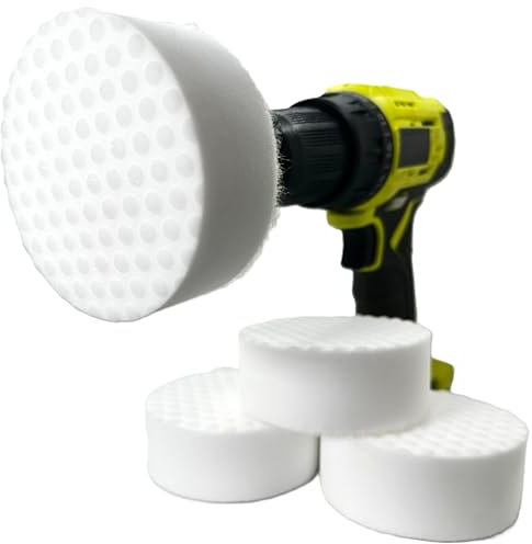 8.9 cm großer magischer Schwamm-Radiergummi, 6-teiliges Set mit Bohraufsatz, 25% Dicker, Ultra-langlebiger Melamin-Reinigungsradierer für Badezimmer, Küche, Sockelleisten, Buntstiftmarker und mehr