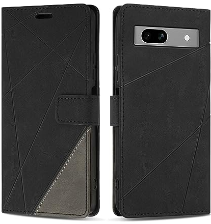 SONWO Cover per Google Pixel 7A Custodia, Flip Caso in PU Pelle Case Cover Premium Portafoglio Custodia per Google Pixel 7A, Supporto Stand, Slot per Schede, Nero