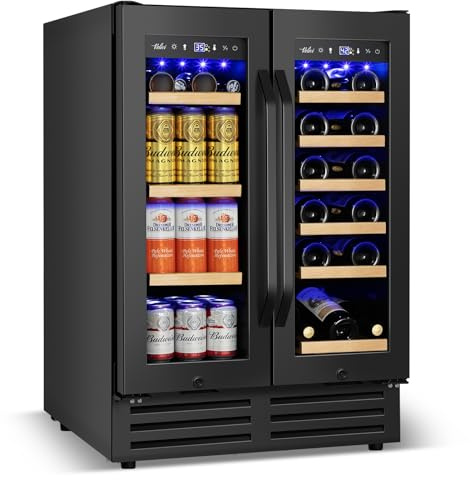 Velivi 24'' Wine and Beverage Refrigerator UnderCounter Fridge Dual Zone