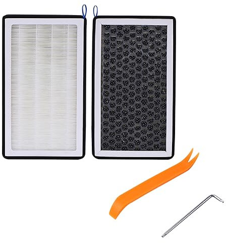 Kit di ricambio per filtro dell'aria dell'aria condizionata, filtro dell'aria aggiornato con carbone attivo, compatibile con Tesla Model 3 e Model Y (confezione da 2)