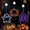 Joomer Halloween Fensterdeko, 3 Stück Halloween Outdoor Fensterlichter Orange Kürbisse Lila Spinne Weiß Geister 8 Modi Timer Batteriebetriebene Halloween Lichterkette für Innen Tür Haus Balkon Party