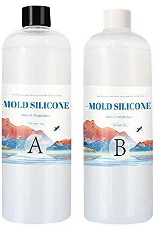 Silicone liquido: gomma siliconica liquida traslucida di qualità alimentare, set di silicone liquido, durevole, traslucido, 1:1 in silicone per stampi in resina e candela in silicone fai da te