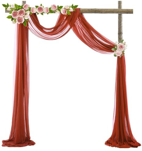 HSTWODE Klassische Farben 0,75 * 6/10m Tischläufer Tüll hochzeitsbanner traubogen Hochzeit hausbett deko tüll gardine Für Fotografie, Partys, Hochzeiten (Karamell, 600 * 75cm)