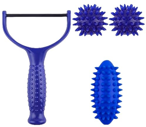 Massageroller,Massage Roller,Igelball Mit Faszienrolle,Griff Klein Massageball,fußmassage Massage fuß Beine,Faszienroller Hart Weich,Auswechselbare Enthält Handgehaltener,Igelkugel Massageball-Roller