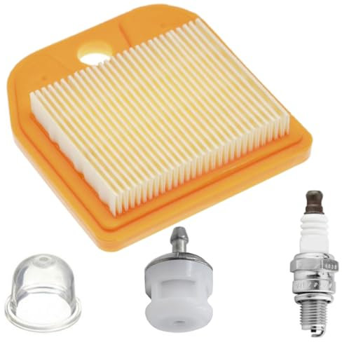 ZAMDOE 4237 141 0300 Air Filter Fits for Stihl HS81 HS81R HS81RC HS81T HS81TC HS82 HS82T HS86 HS86R HS86T HS87 HS87R GS81RC Hedge Trimmer for Garden, with Spark Plug, Fuel Filter, Primer Bulb