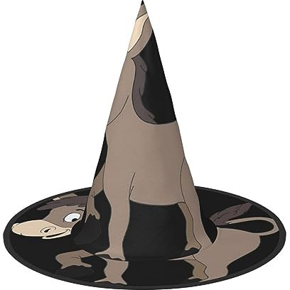 Zaubererhüte mit Cartoon-Esel-Druck, Hexenhüte, Halloween-Hexenhüte für Halloween-Dekoration, ikonische Hüte für Halloween