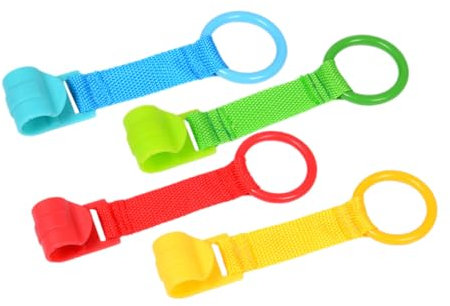 FELTECHELECTR 4stücke Zugringe Aus Kunststoff Und Stoff Für Junge Mädchen Laufstall-zugringe Für Und Gehen Mit Glatten Und Abgerundeten Kanten Für